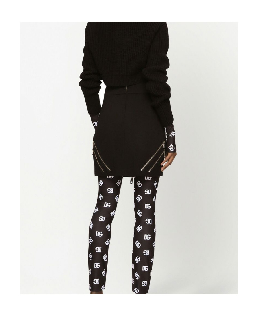 Dolce & Gabbana Multipocketed Miniskirt With Front Full Zip In Black