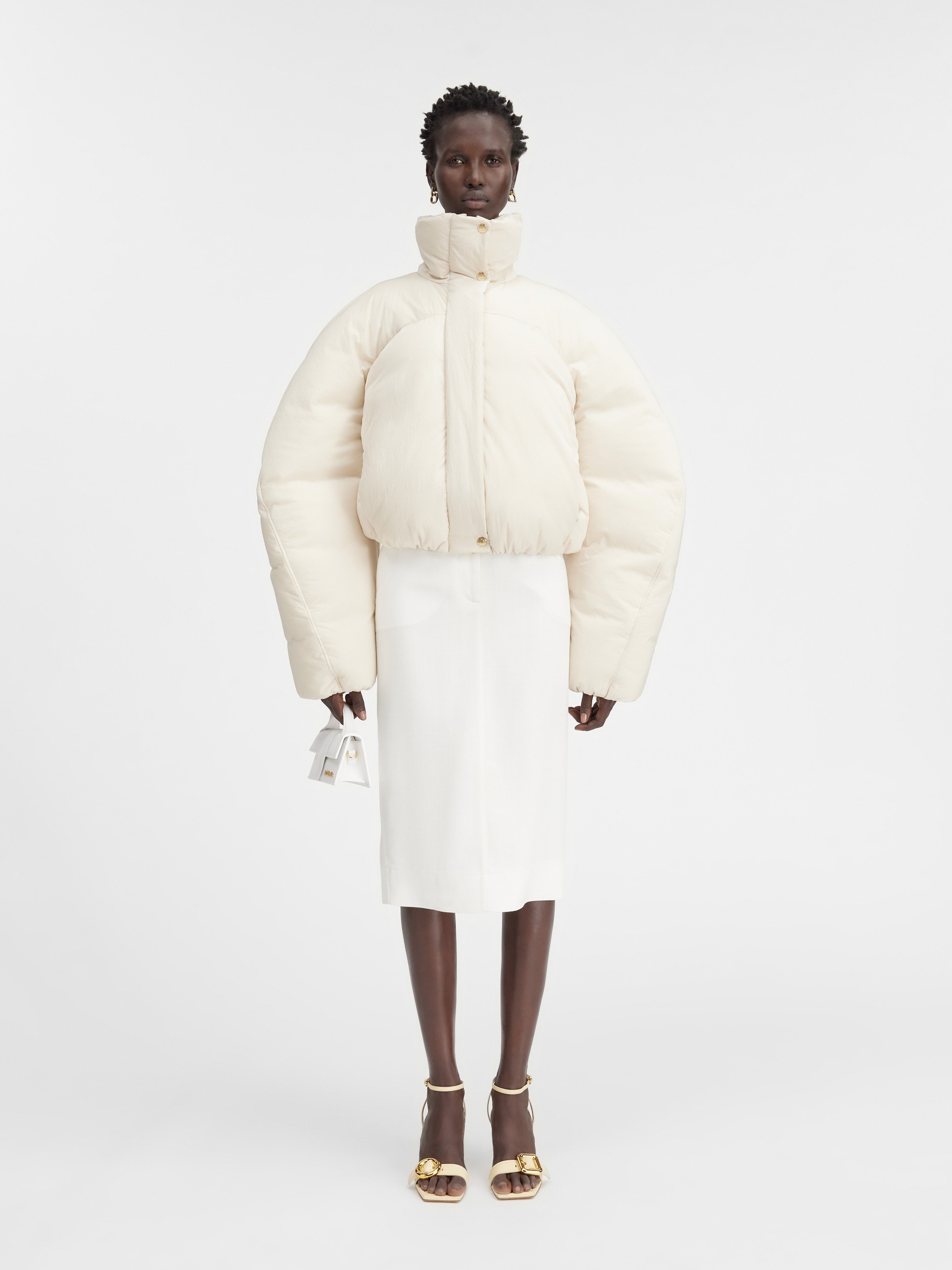Shop Jacquemus Caraco Puffer Jacket In White