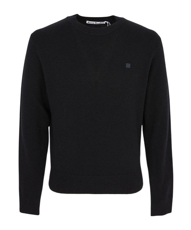 Acne Studios Crew Neck Long-sleeved Sweater In Black