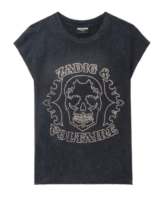 Zadig & Voltaire Cloe Skull Strass Tank Top In Black