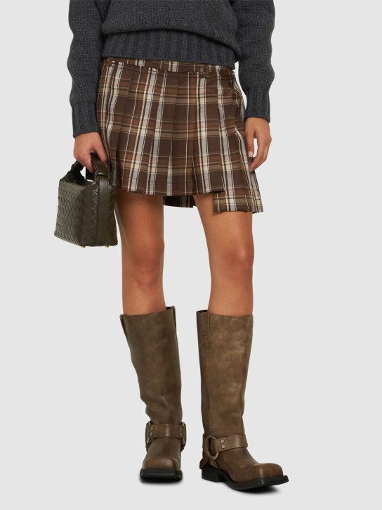 Acne Studios Square Toe Knee-high Leather Boots In Brown