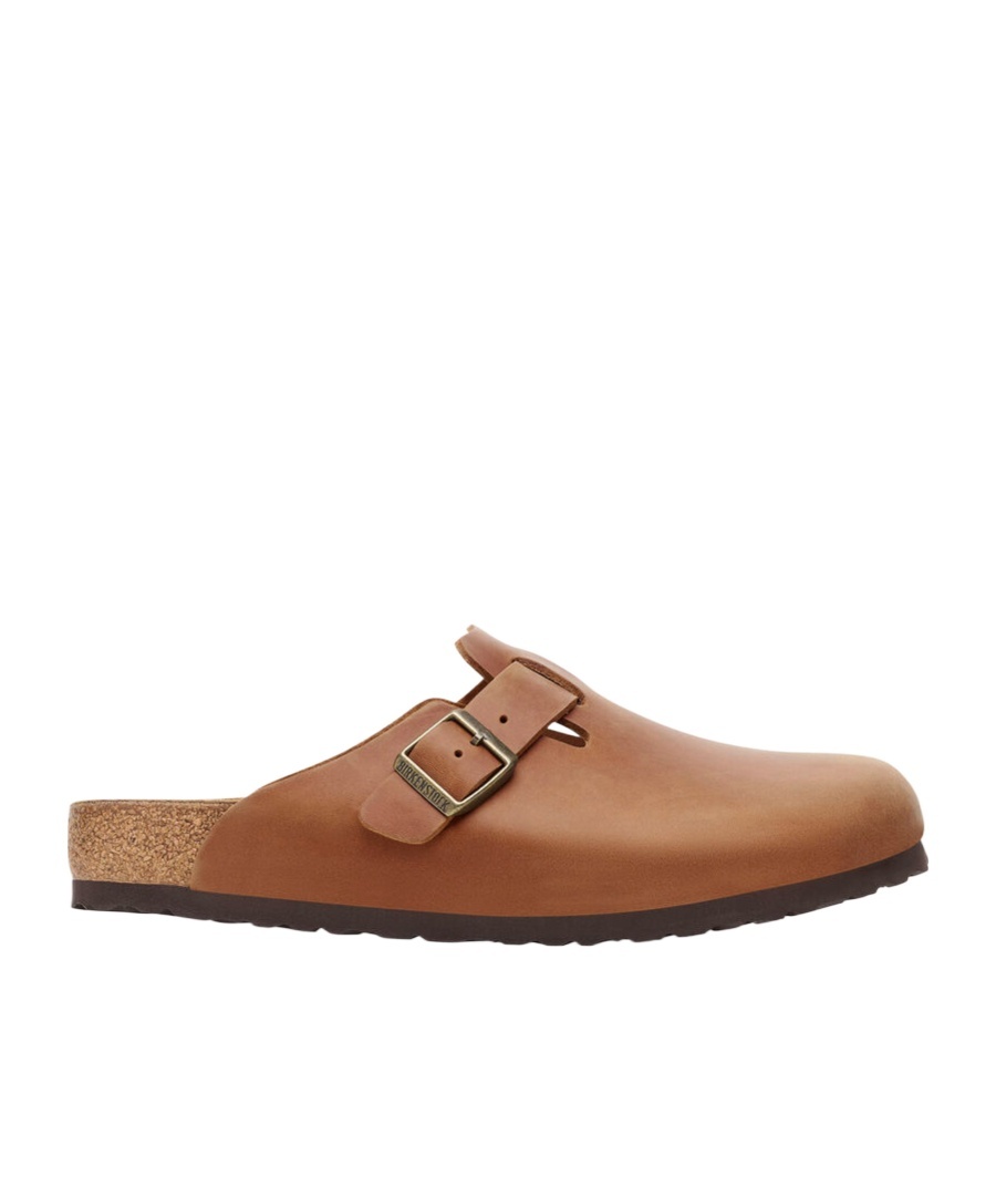 Birkenstock Boston Oiled Leather Mules In Brown