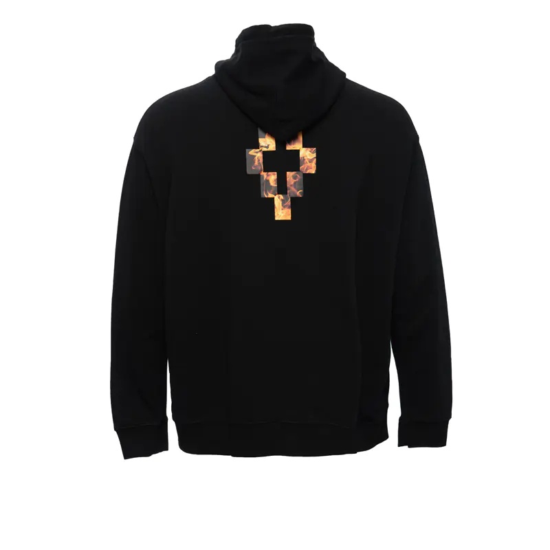Marcelo Burlon County Of Milan Hooded Drawstring Sweater In Black