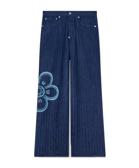 Kenzo ' X Futura 2000' Turn Up Wide Fit Jeans In Japanese Denim In Blue