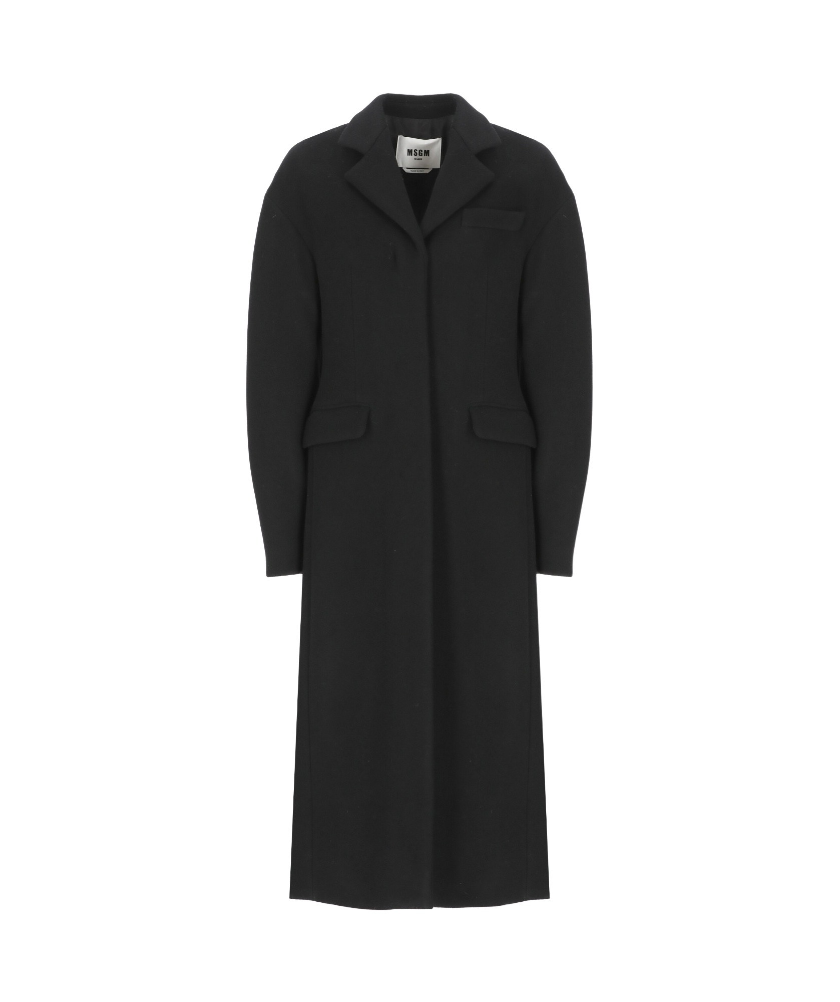 Msgm Wool Coat In Black