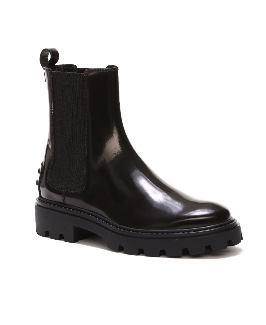 Tod's Polished Leather Ankle Boots In Multi