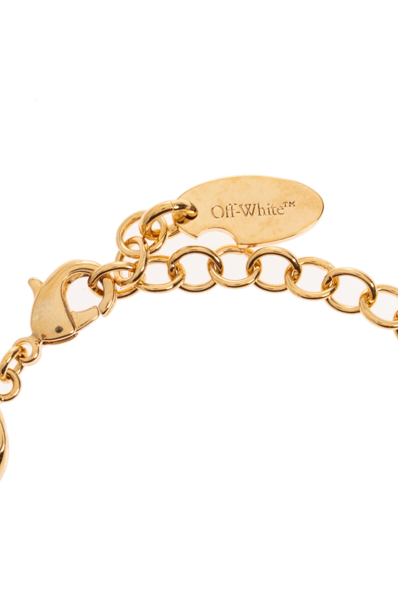 Off-white Arrows Curb-chain Bracelet In Gold