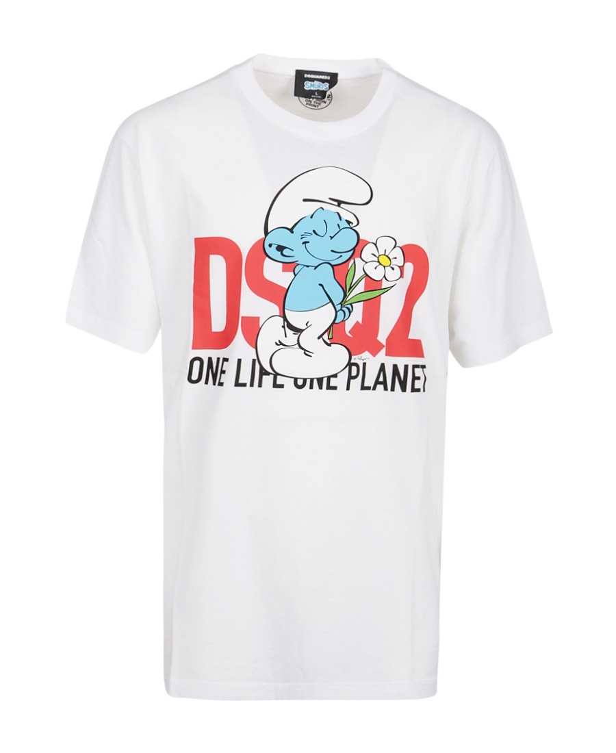 Shop Dsquared2 Graphic-print Cotton T-shirt In White