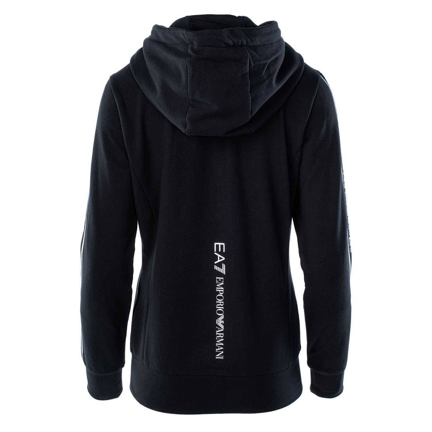 EA7 LOGO PRINT ZIPPED HOODIE