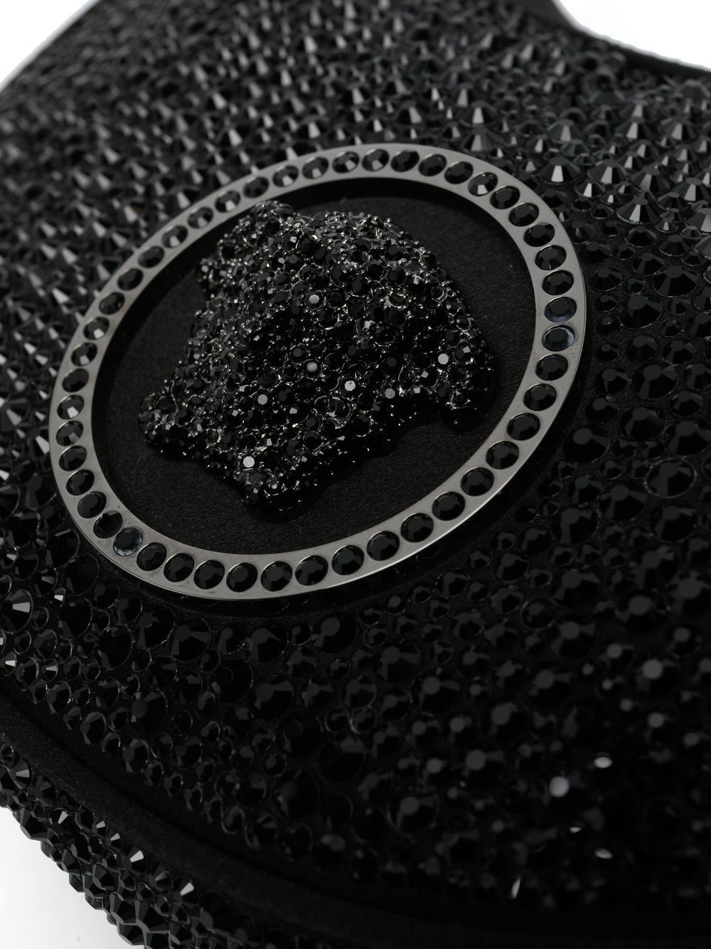 Versace Crystal Embellished Medusa Bag In Black