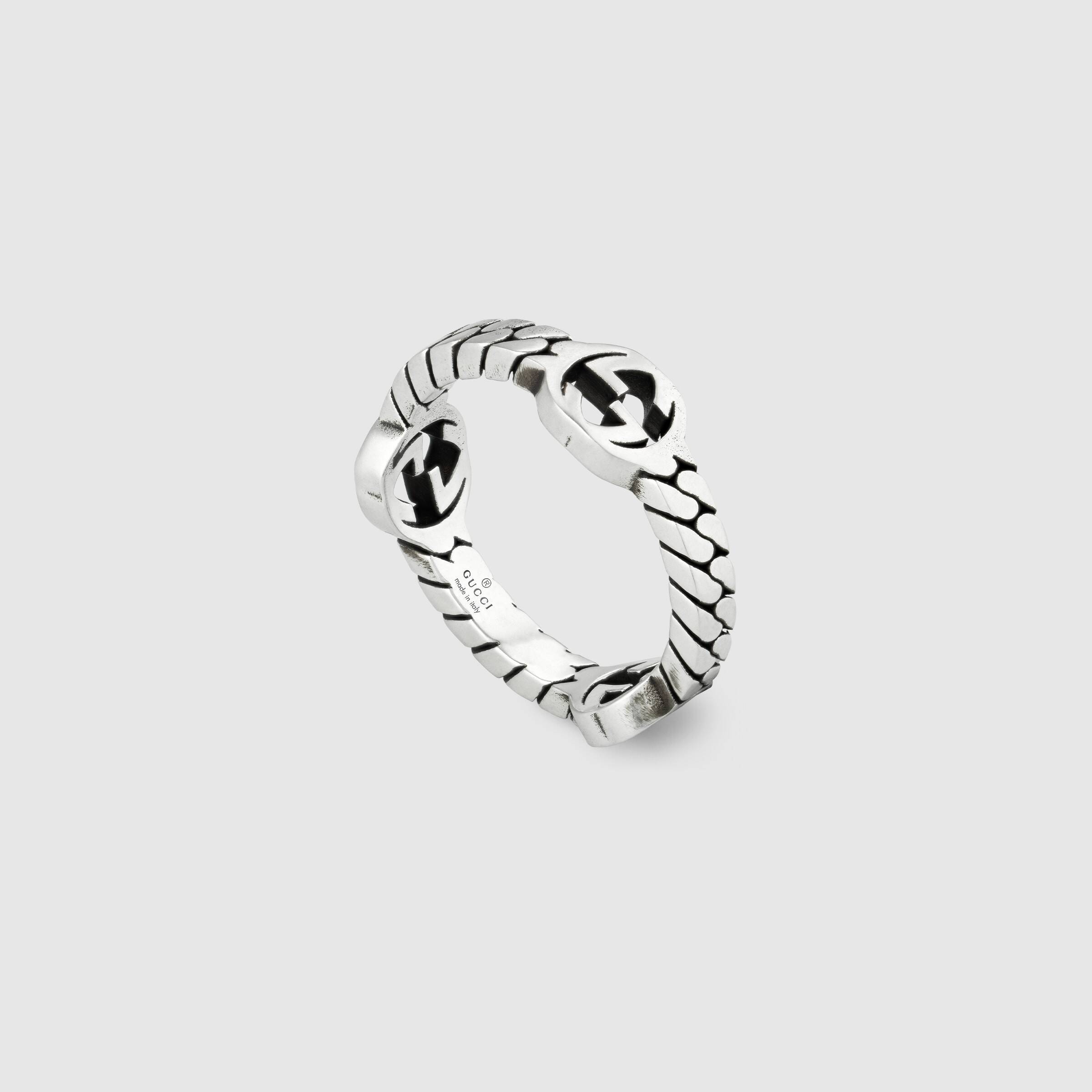 Gucci Interlocking G Ring In Metallic