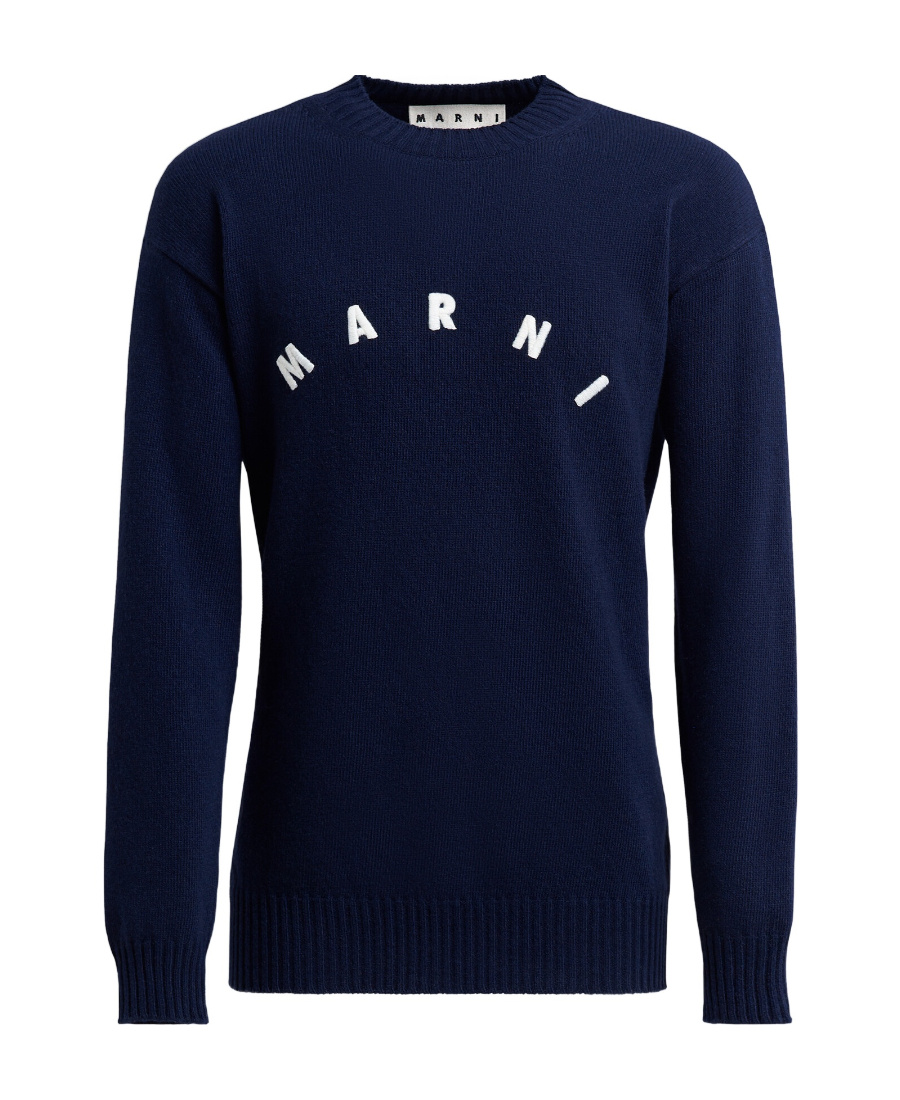 Marni Logo-knitted Jumper In Black