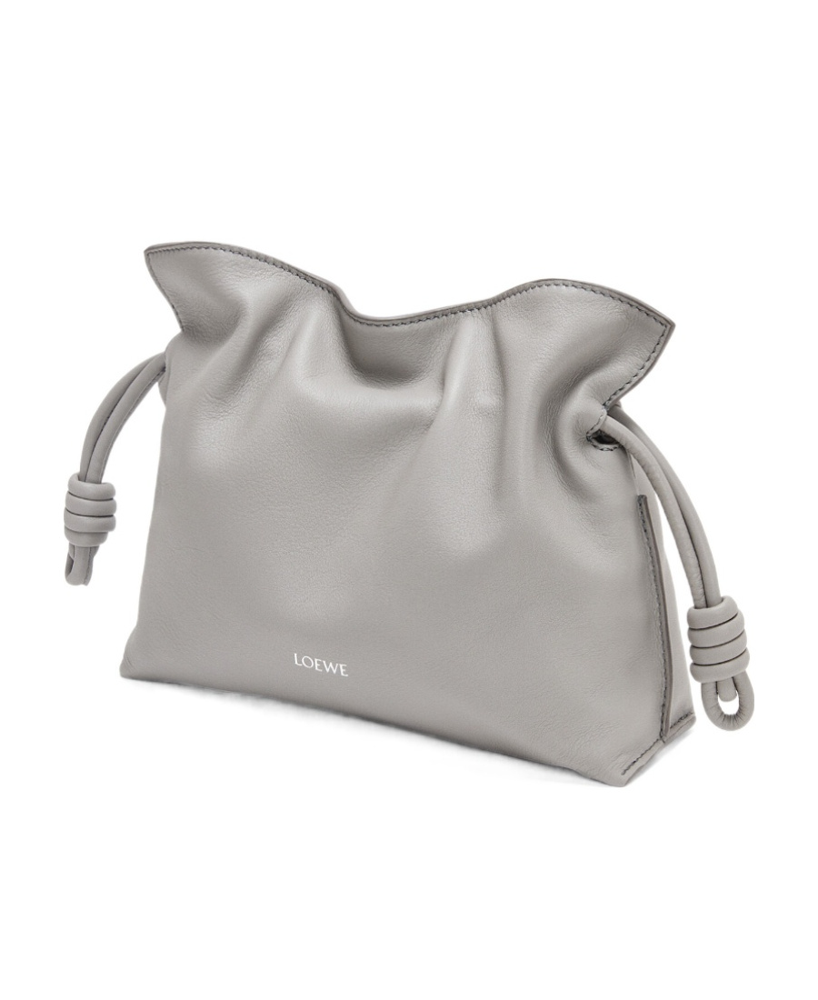 Loewe Mini Flamenco Clutch In Nappa Calfskin In Gray