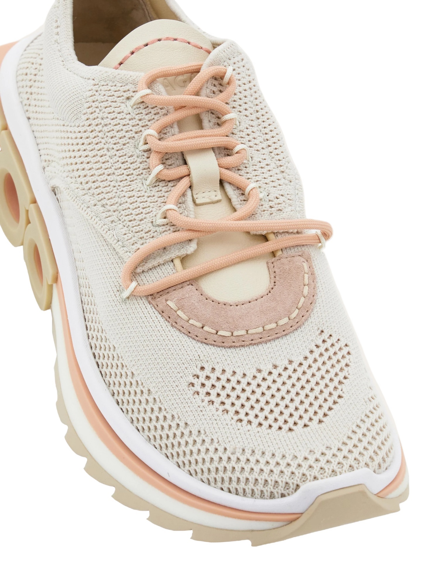 Ferragamo Mesh Perforated Pull Tab Rubber Sole Sneakers In Gray
