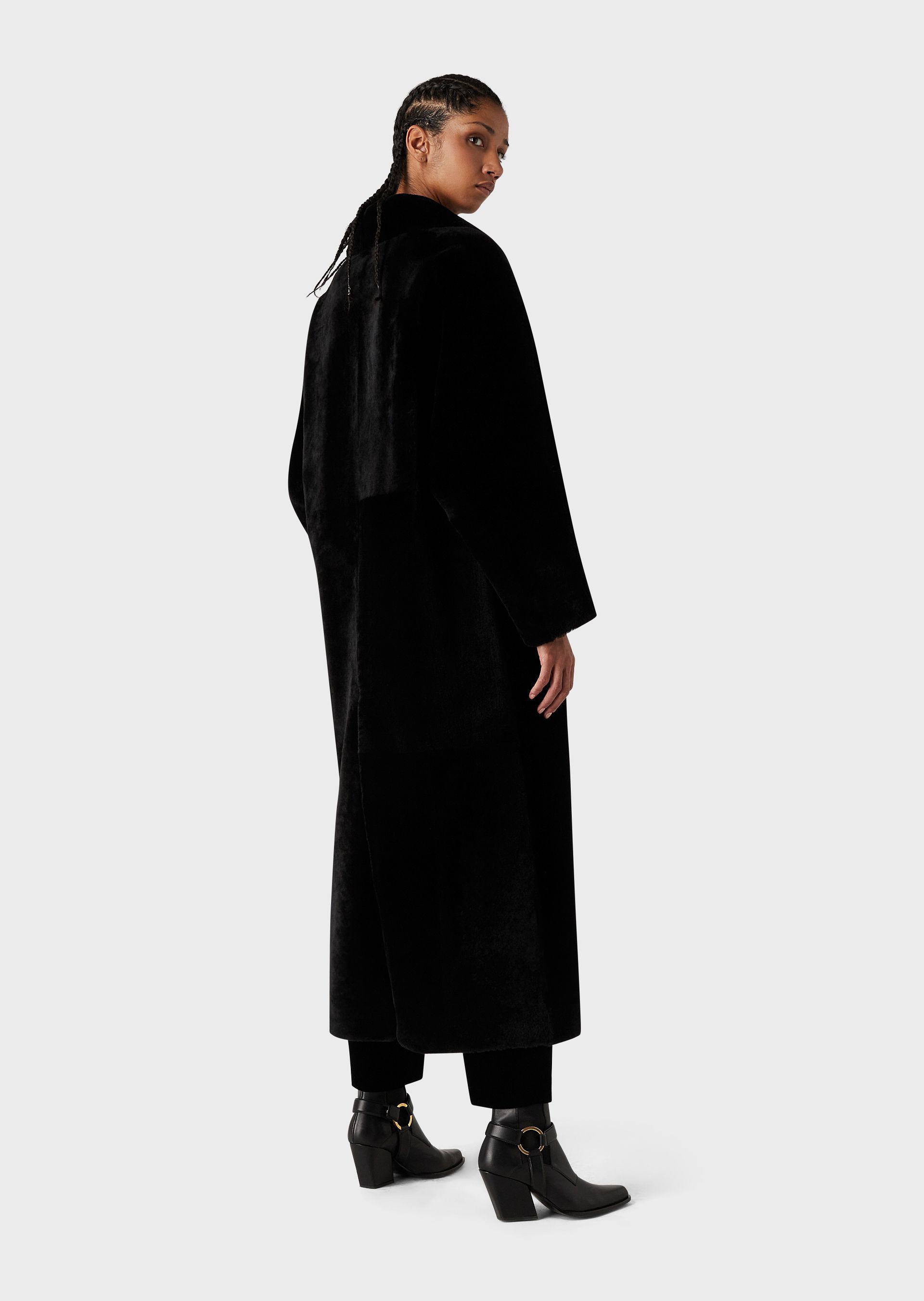 EMPORIO ARMANI CLASSIC-COLLAR SHEARLING COAT
