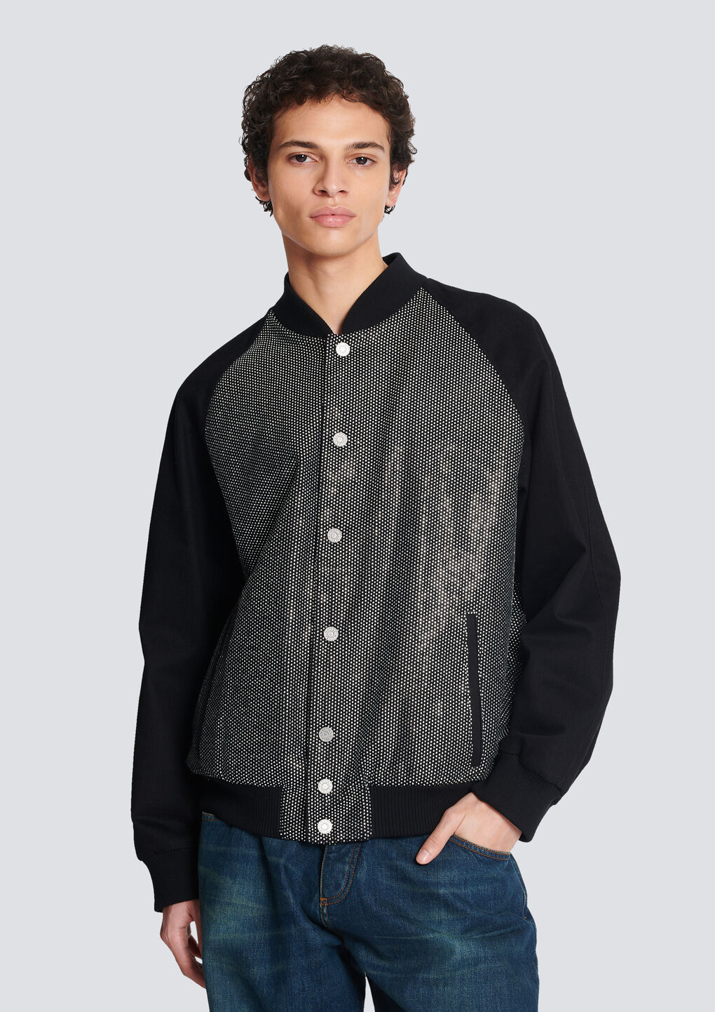 Balmain Bomber Jacket With Logo In Black