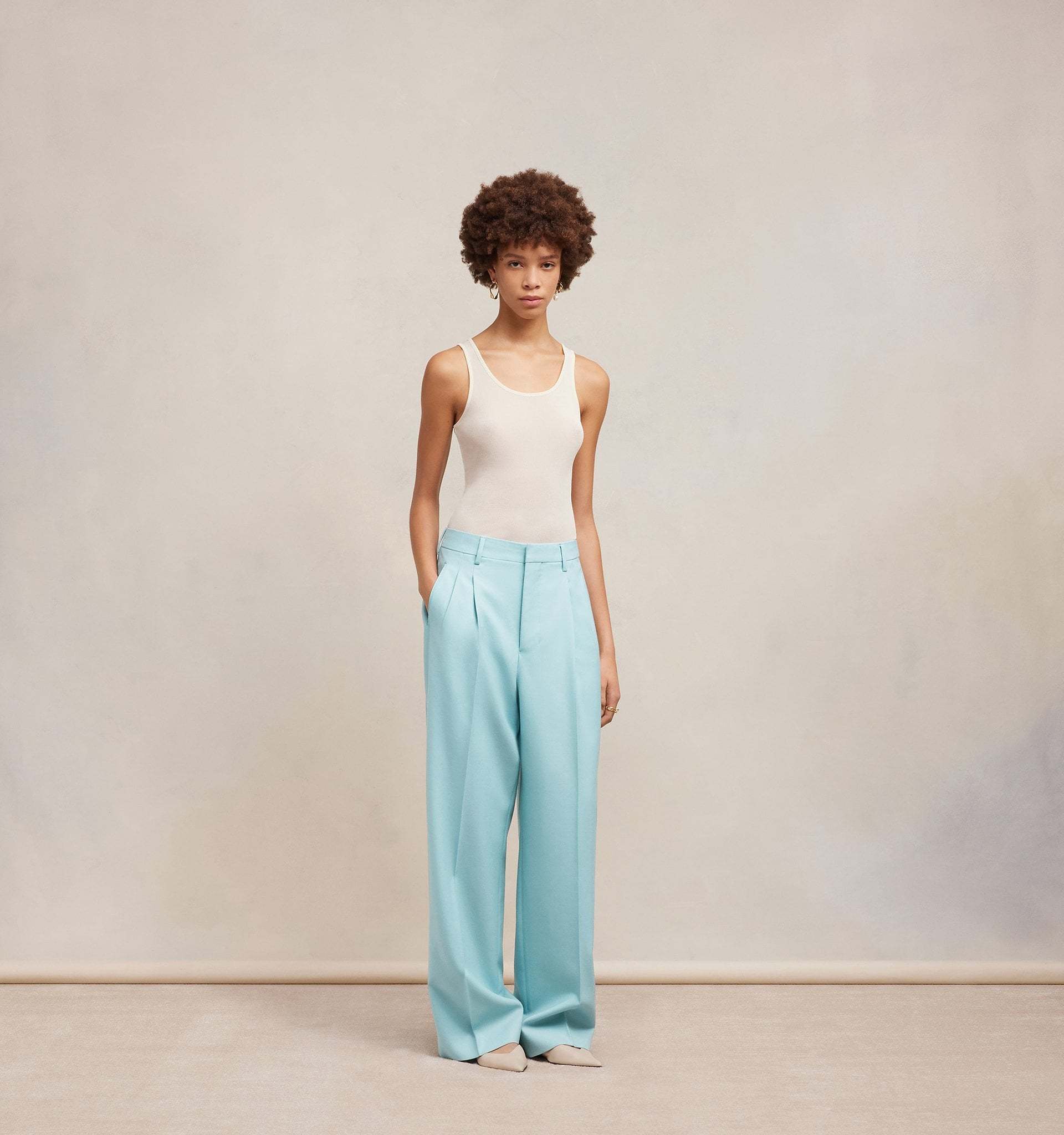 Ami Alexandre Mattiussi Ami Paris Straight-leg Tailored Trousers In Blue