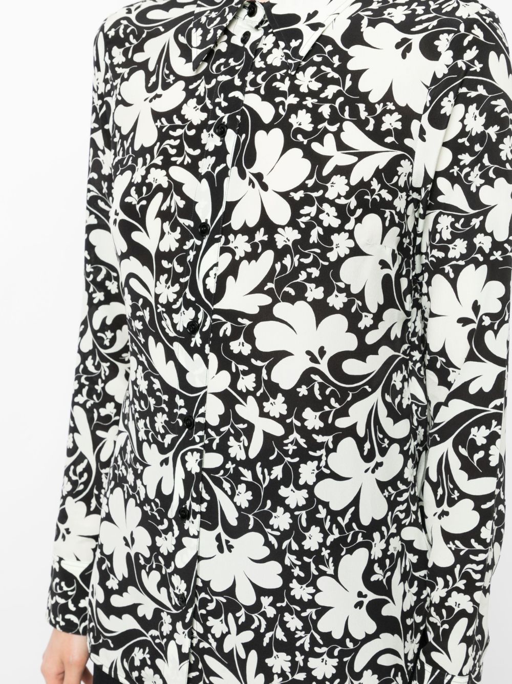 Stella Mccartney Floral-print Silk Shirt In White