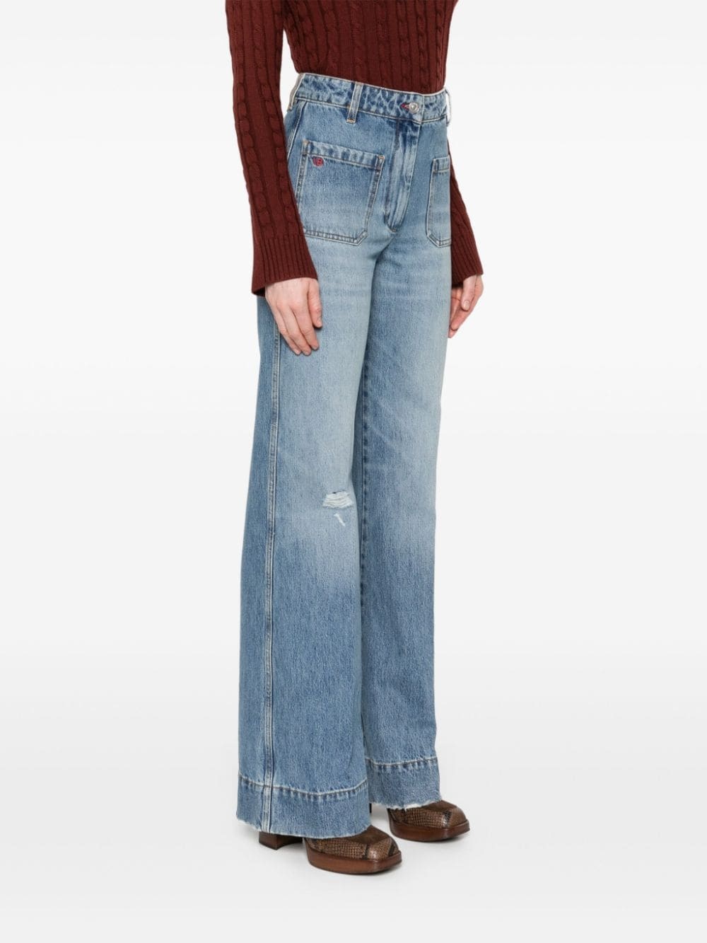 Shop Victoria Beckham Multi-pocket Jeans In Blue