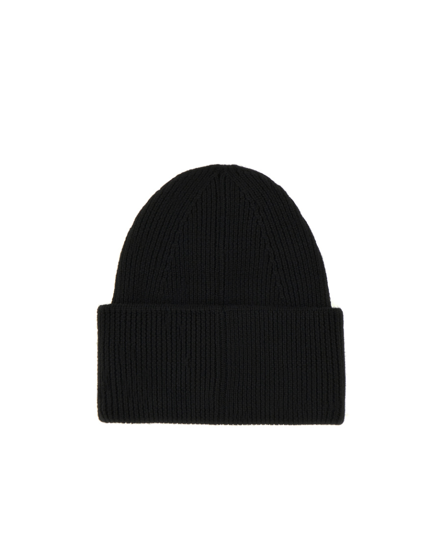 Off-white Logo-appliqué Wool Beanie In Black