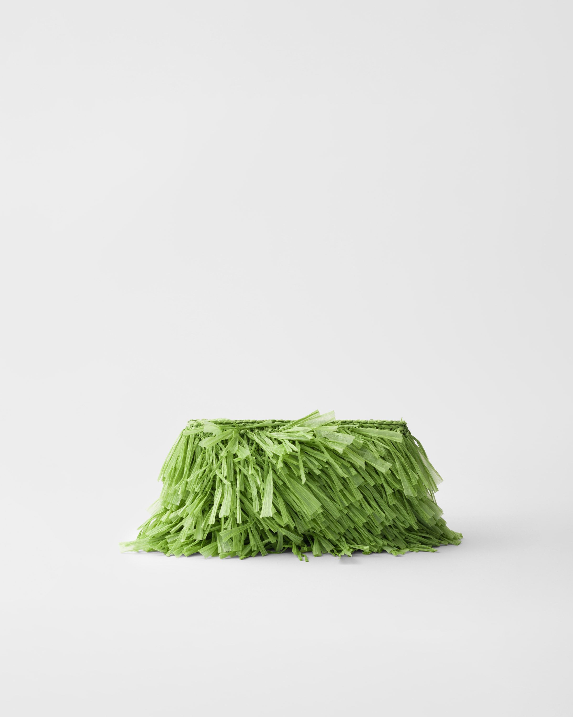 Prada Crochet Clutch Bag Fringe Detailing In Green