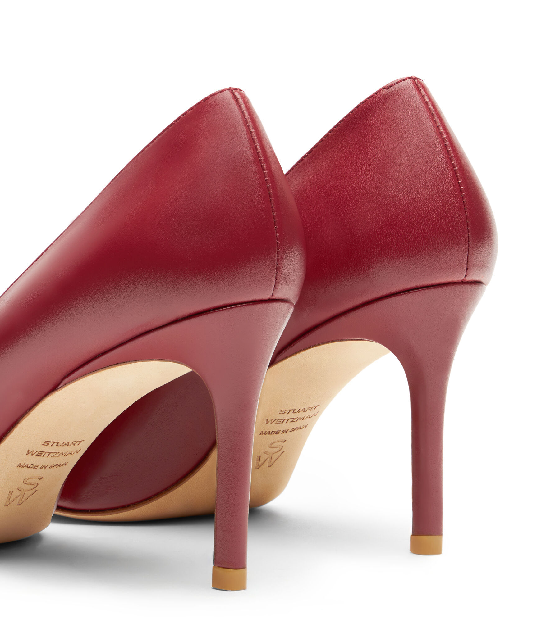 Stuart Weitzman Stuart 85mm Leather Pumps In Red