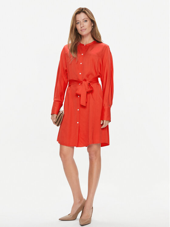 Tommy Hilfiger Long-sleeved Dress In Red
