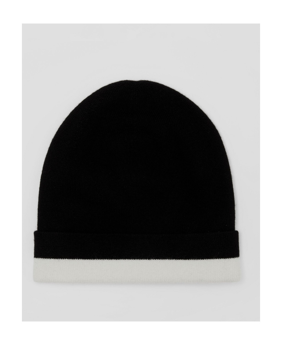 Burberry Two-tone Logo Beanie In Black