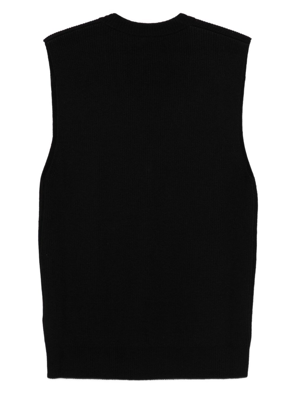 Barena Venezia Round-neck Sleeveless Knit Sweater In Black
