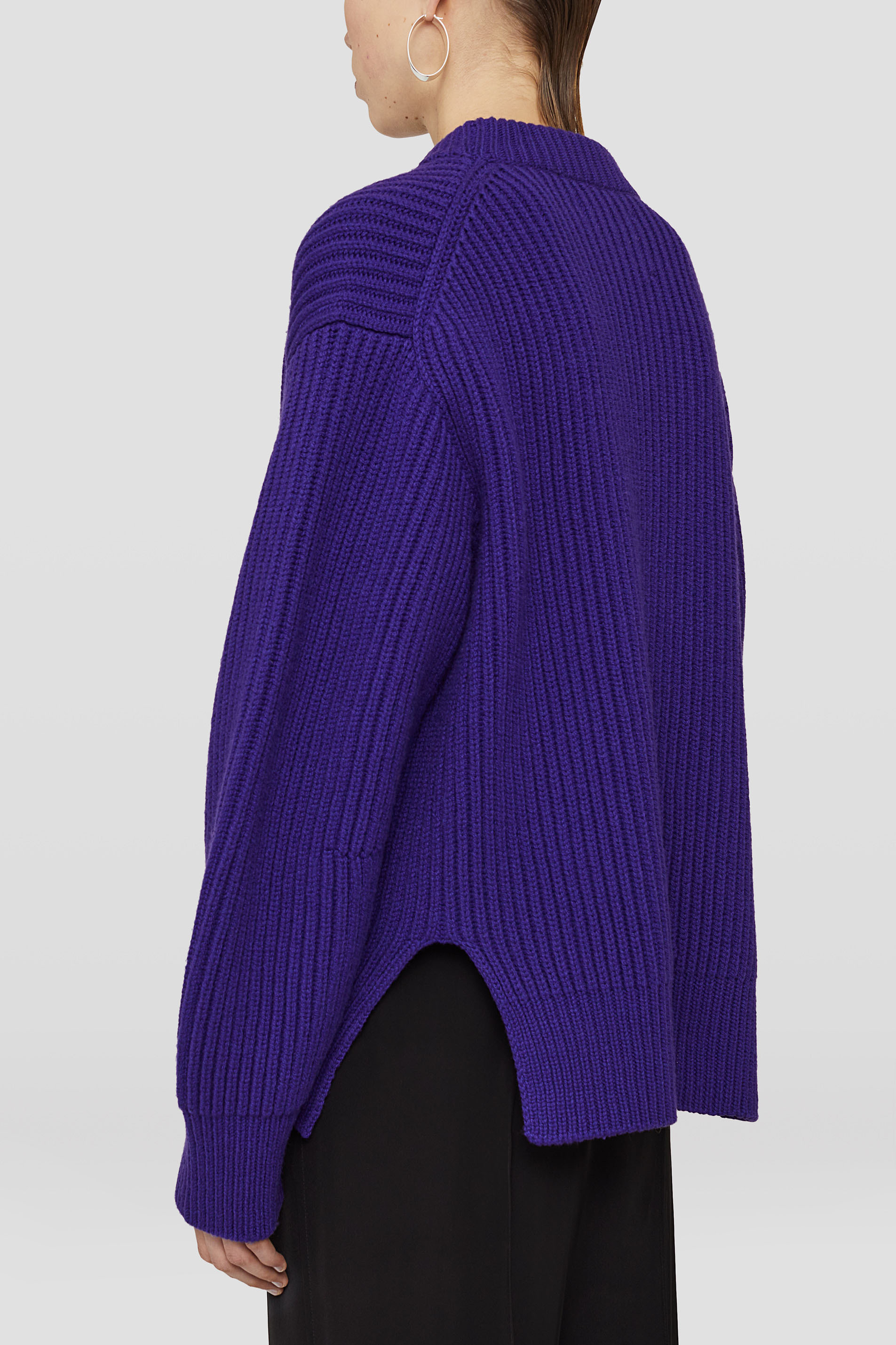 Jil Sander Ribbed-knit Wool Jumper In Blue