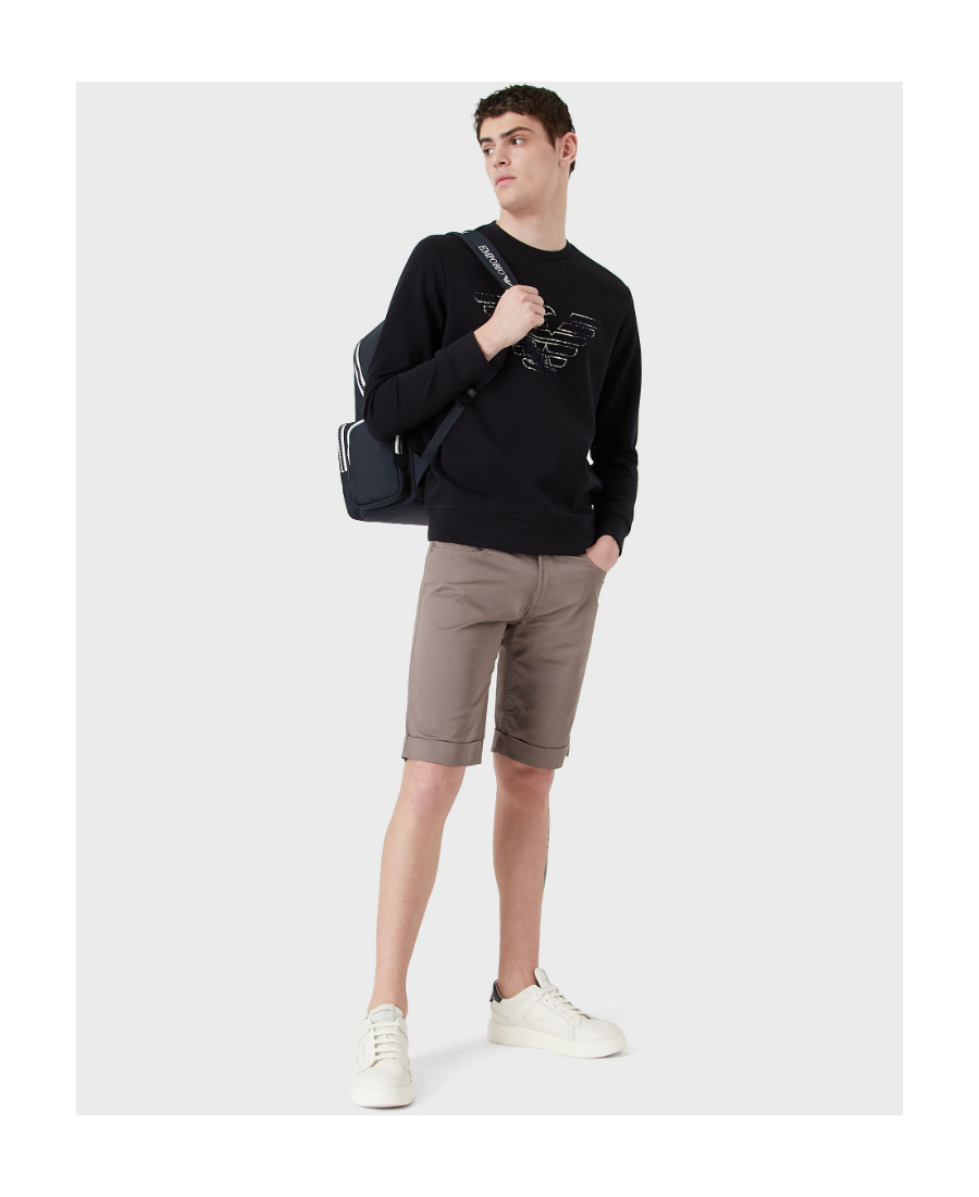 Emporio Armani Logo Shorts In Gray