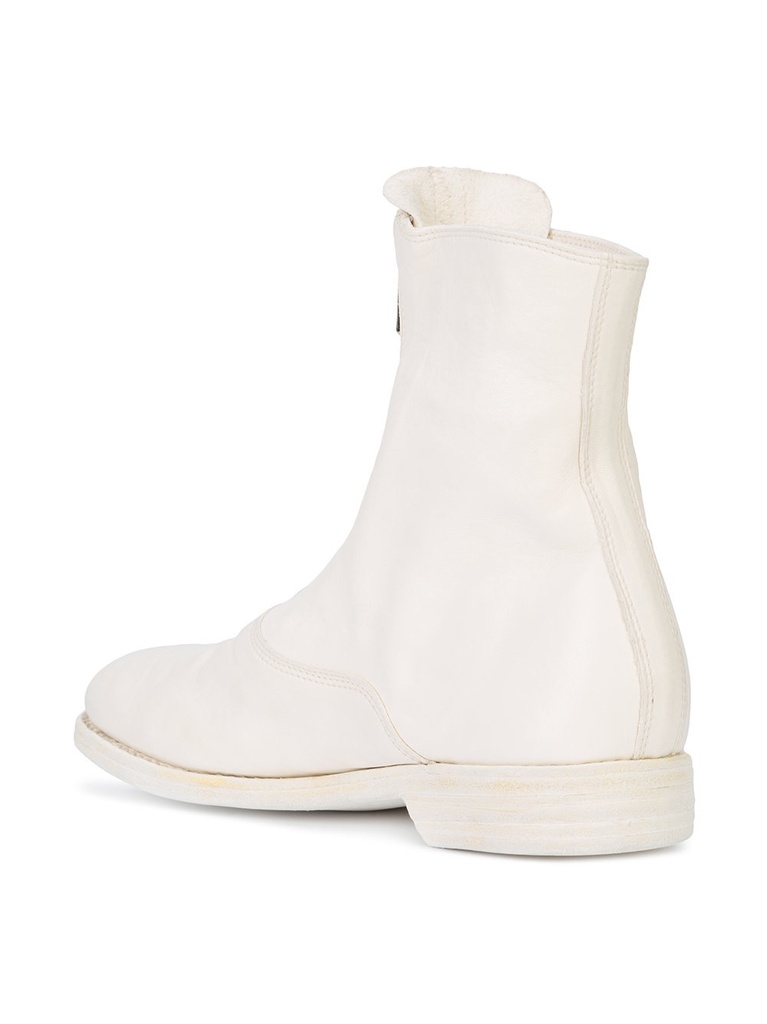 Guidi 210 Zipper Short Boots In White