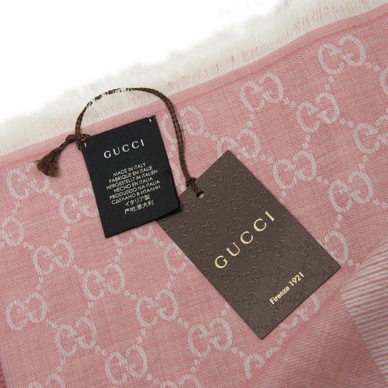 Gucci Double G Jacquard Scarf In Pink