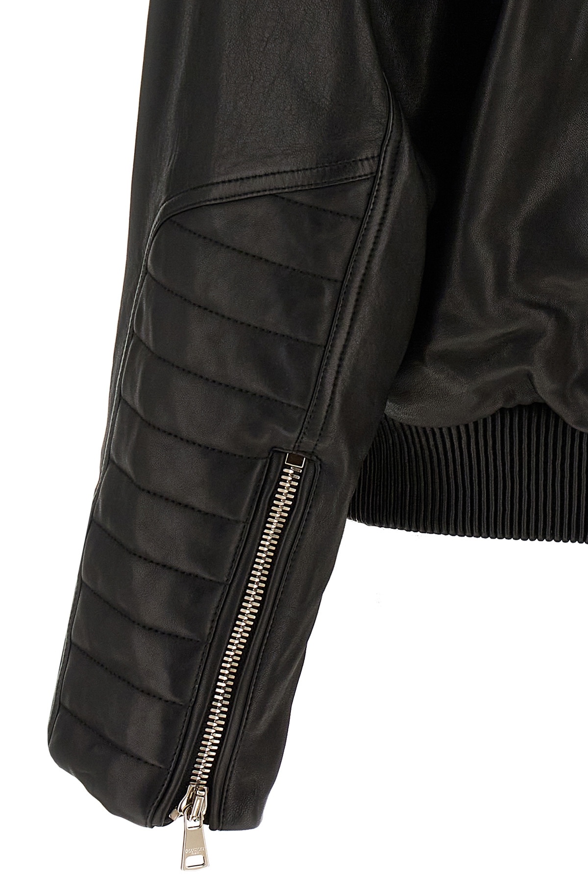 Shop Balmain Layered Leather Jacket In Black
