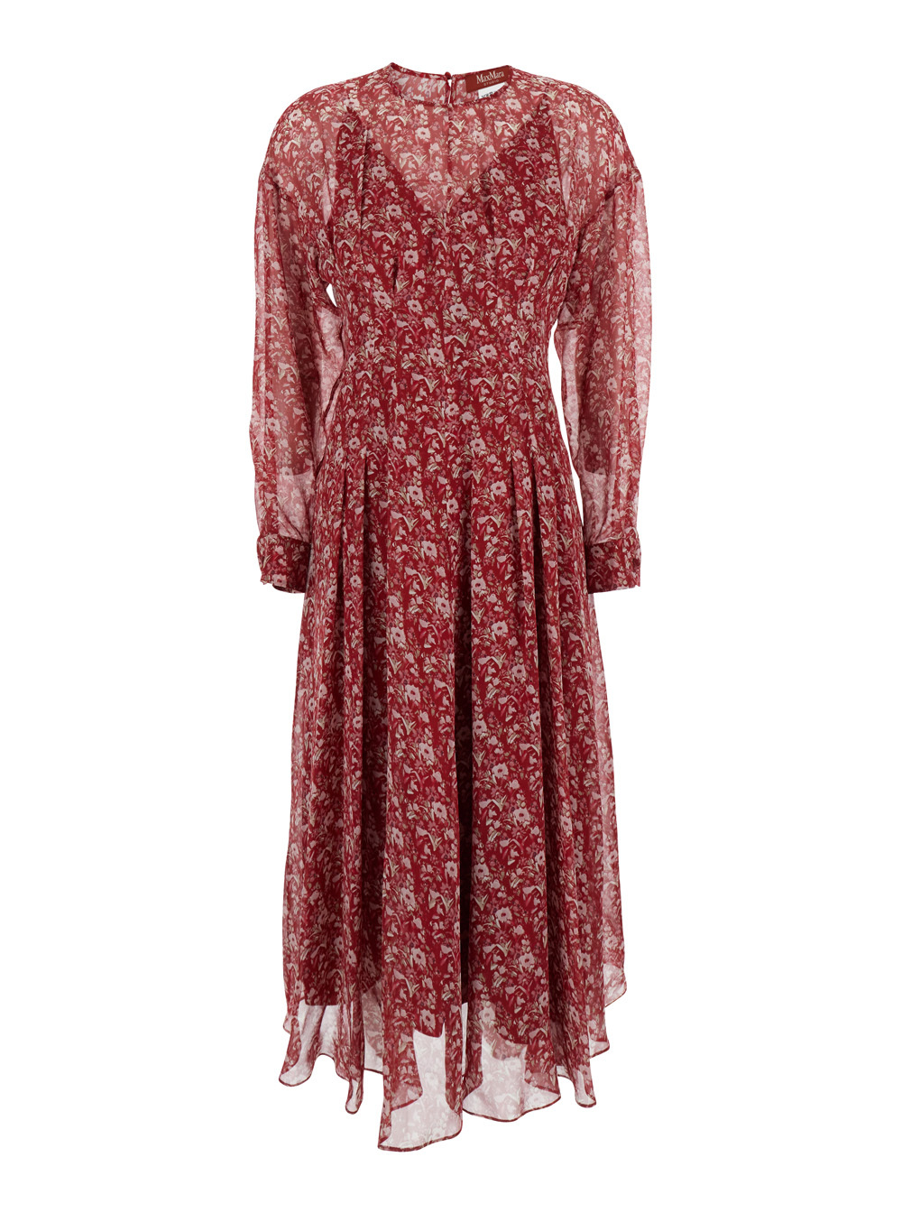 Max Mara Floral Pattern Dress In Red
