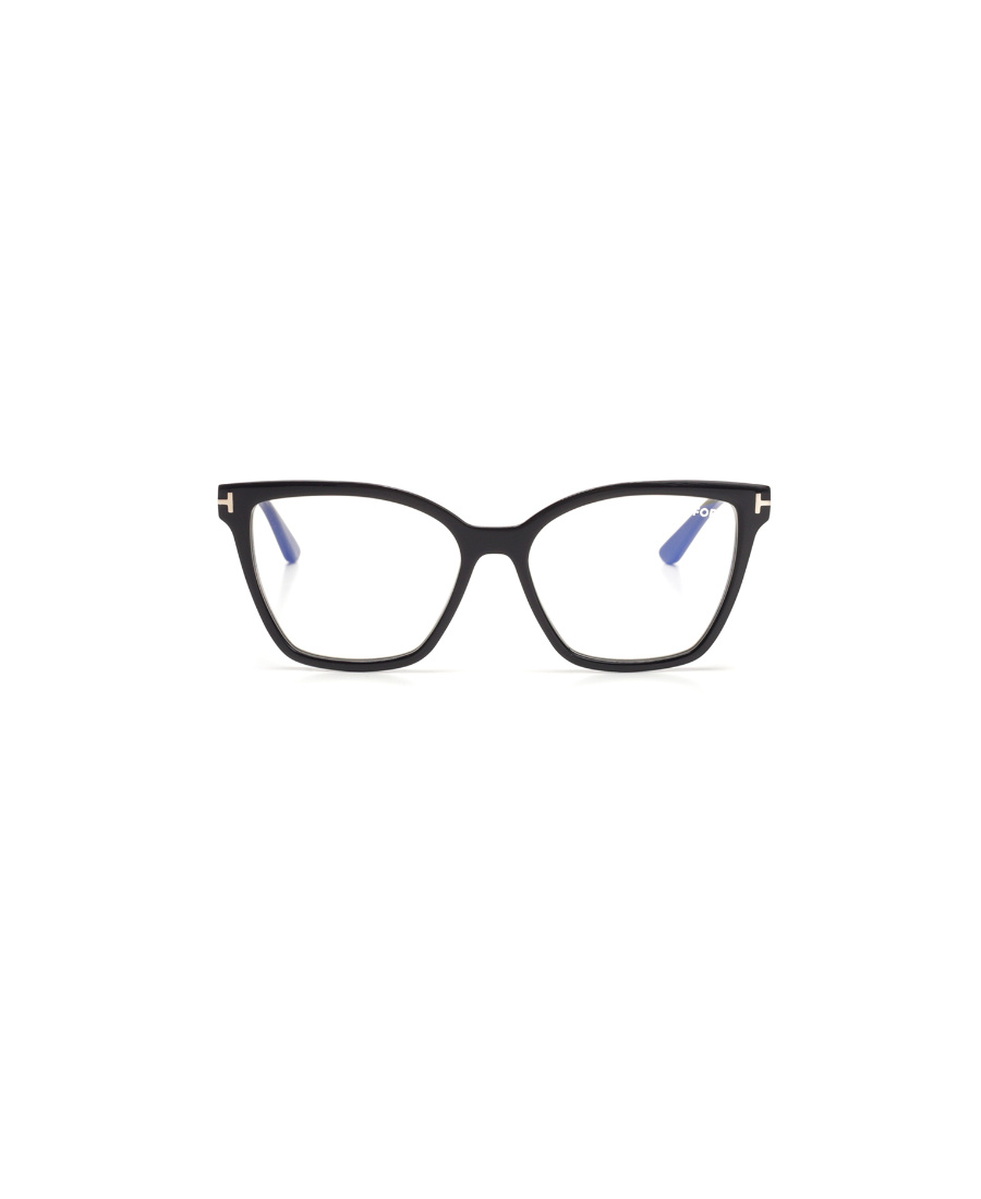 Tom Ford Eyewear Double Clip On Butterfly Frame Glasses In Black