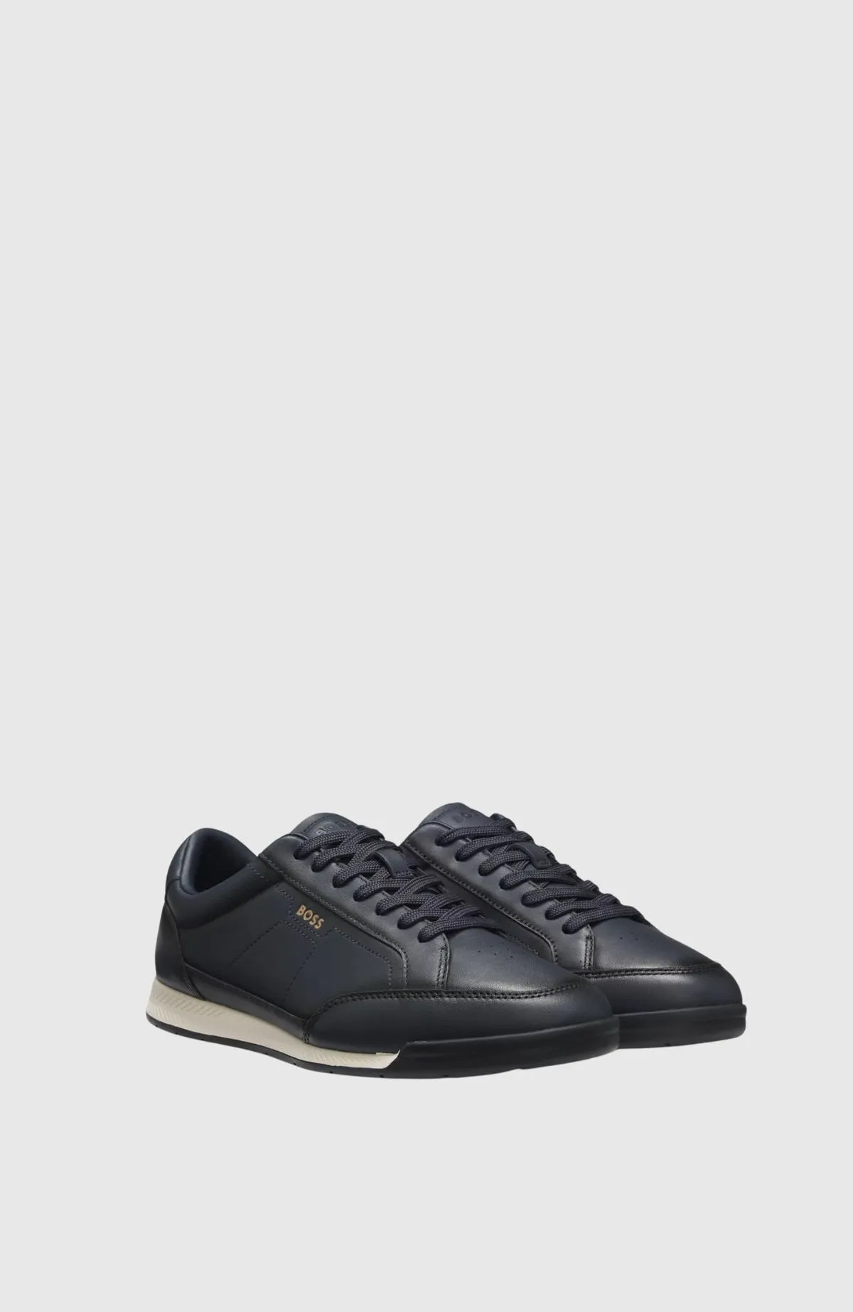 Hugo Boss Perforated Sneakers In Blue