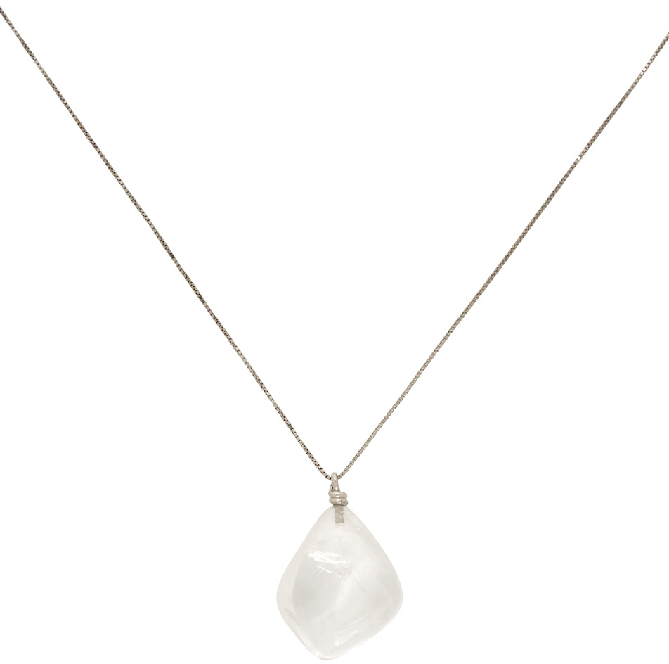 BOTTEGA VENETA ROCK CRYSTAL QUARTZ PENDANT NECKLACE