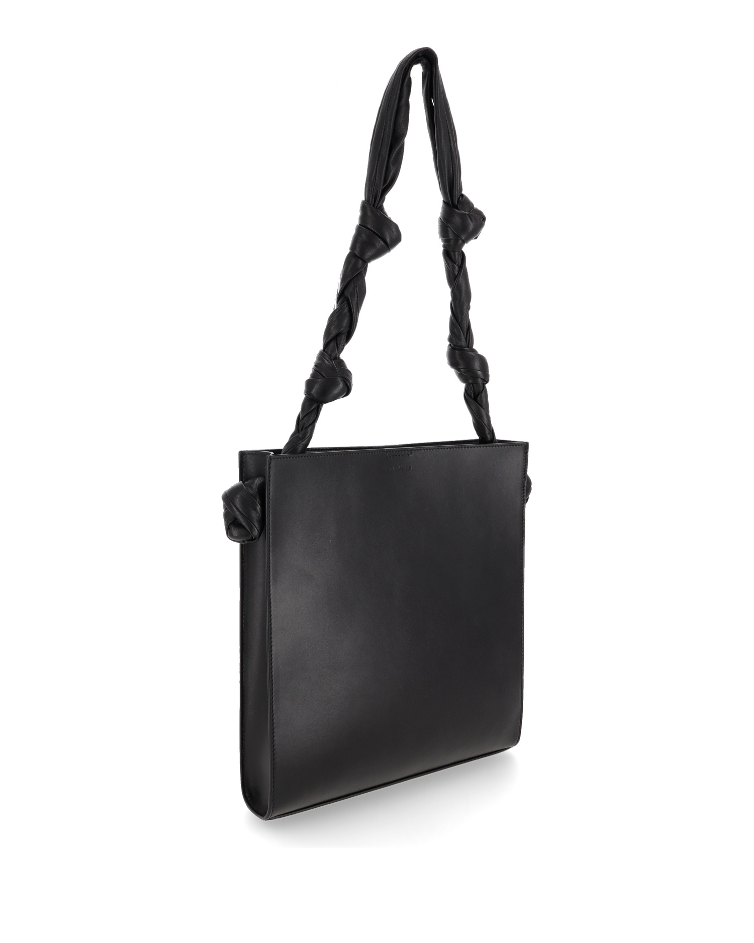 Jil Sander Tangle Logo Embossed Tote Bag In Black