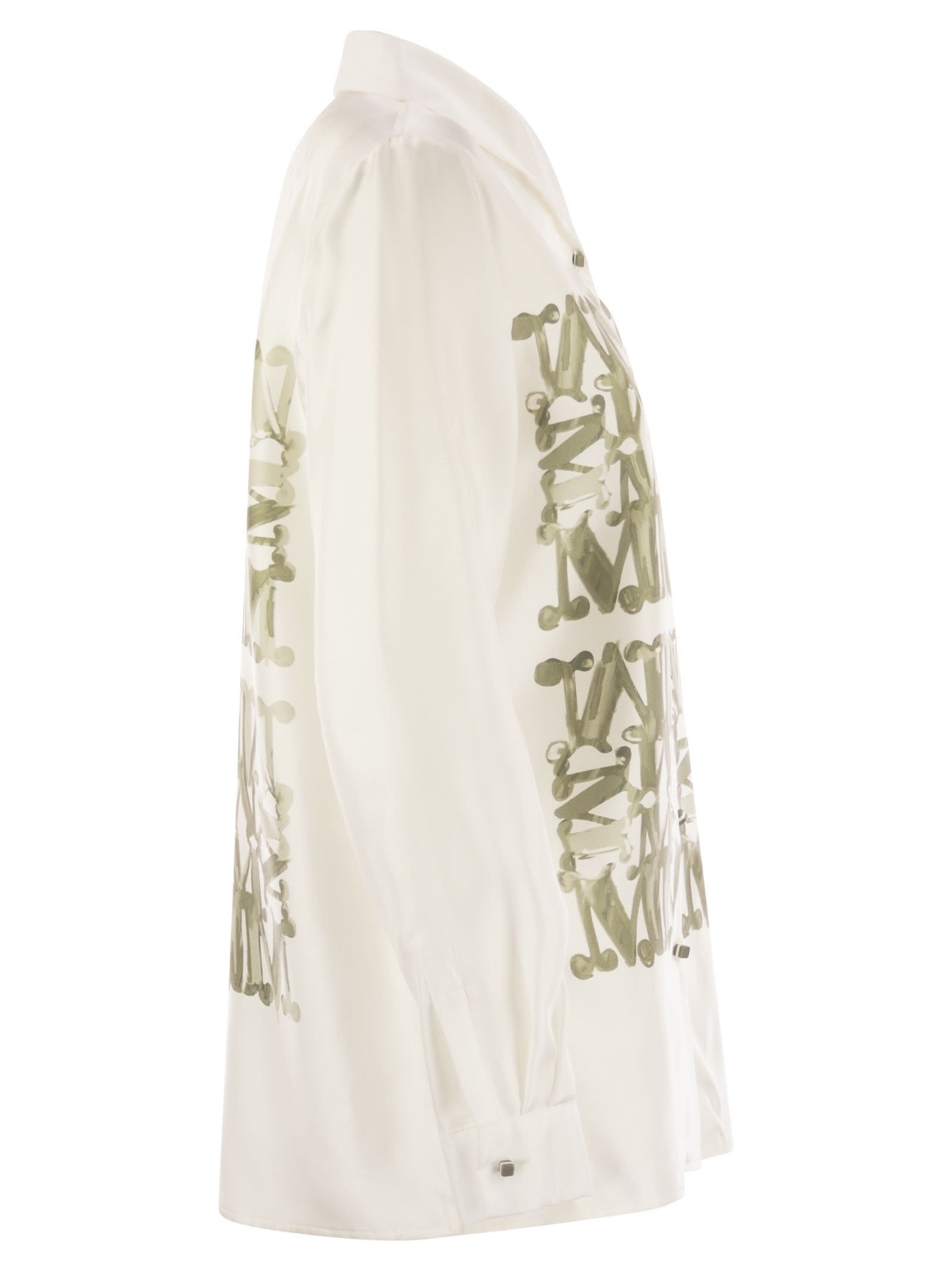 Max Mara Nabil Silk Twill Shirt In Neutral