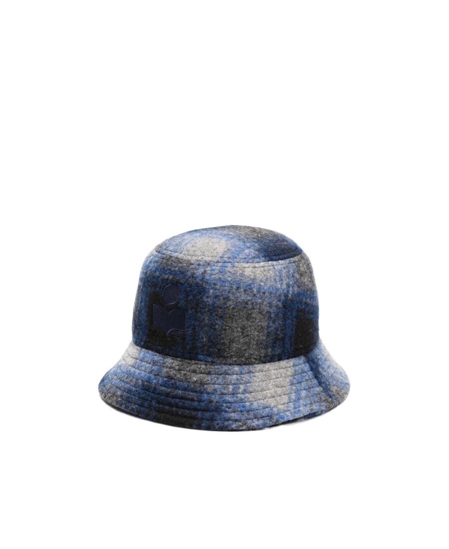 Isabel Marant Haley Checked Bucked Hat In Black