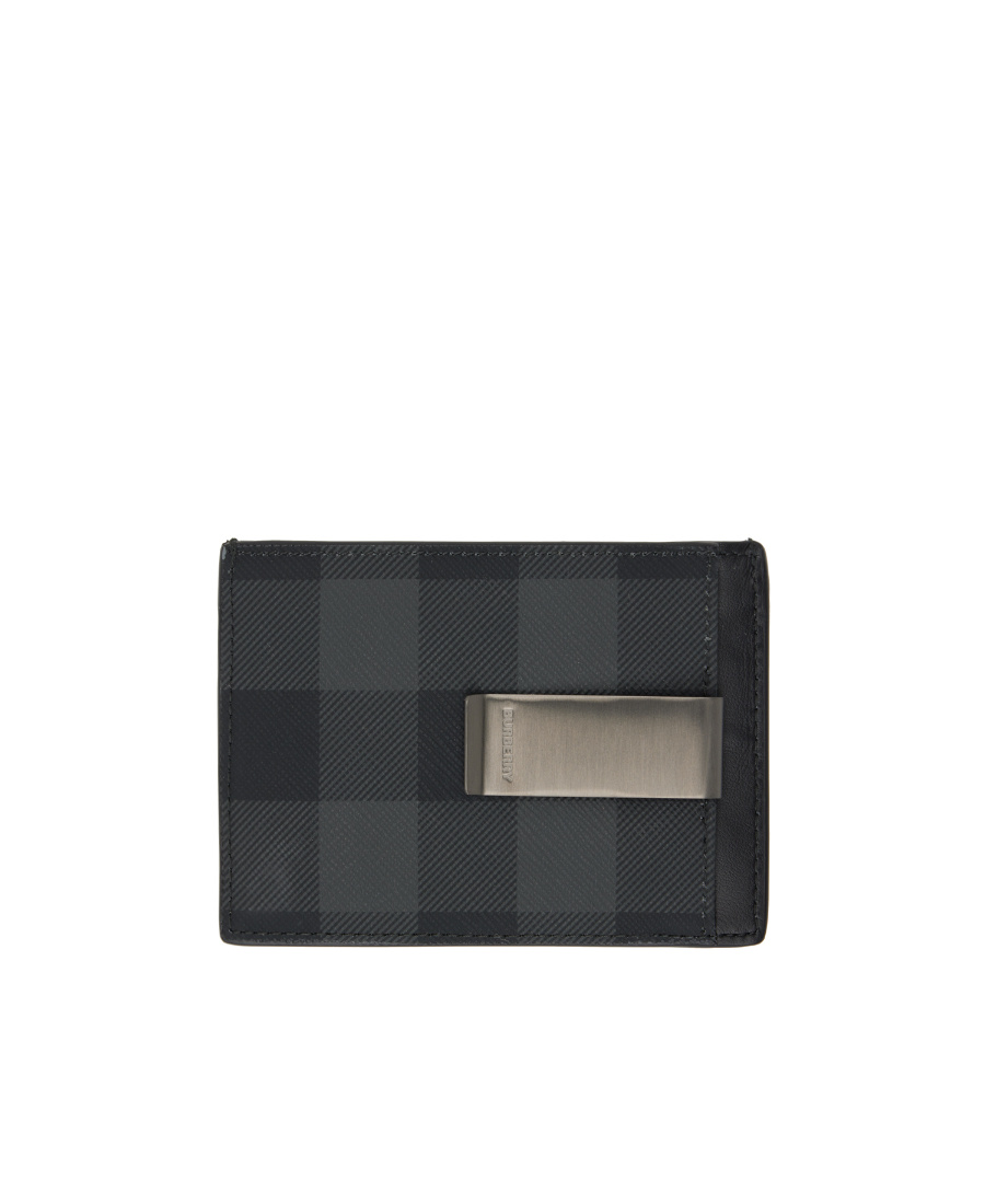 Burberry Money-clip Leather Cardholder In Black