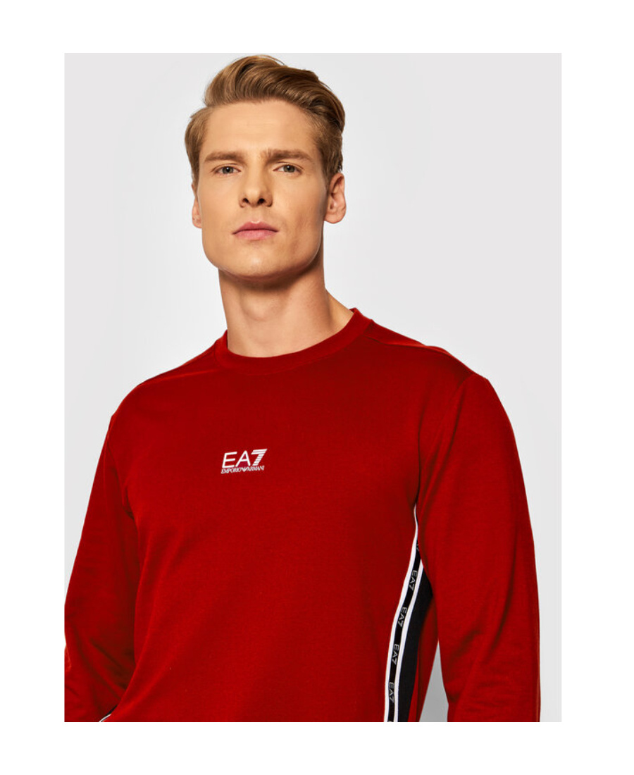 Shop Ea7 Logo Printed Hoodie In Red