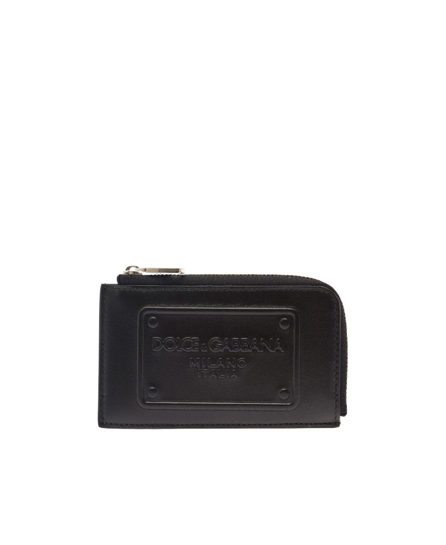 Dolce & Gabbana Dolce Gabbana Logo-embossed Zipped Wallet In Black