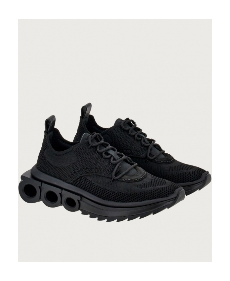 Ferragamo Logo Sports Shoes In Black