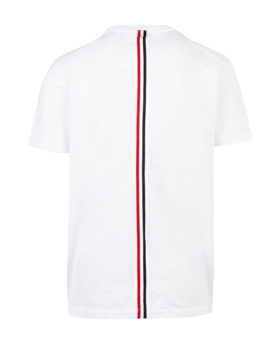 Thom Browne Central Striped T-shirt On The Back In White