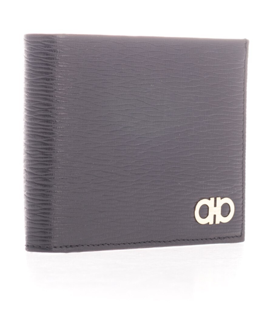 Ferragamo Gancini Bi-fold Wallet In Black