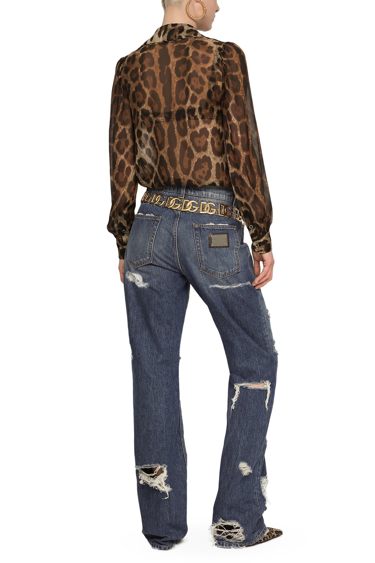 Shop Dolce & Gabbana Pleated Long-sleeved Shirt In Brown
