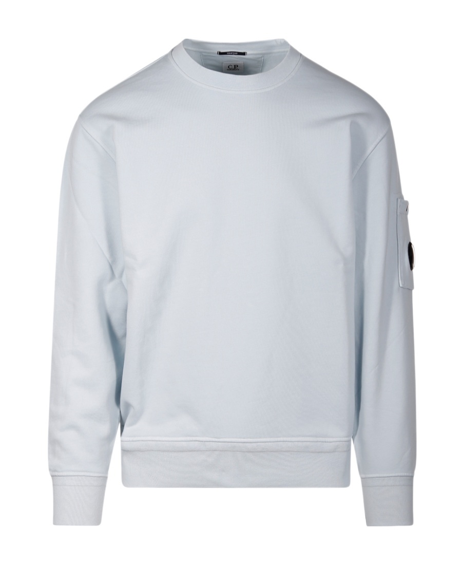 C.p. Company Lens Detailed Crewneck Sweatshirt In White