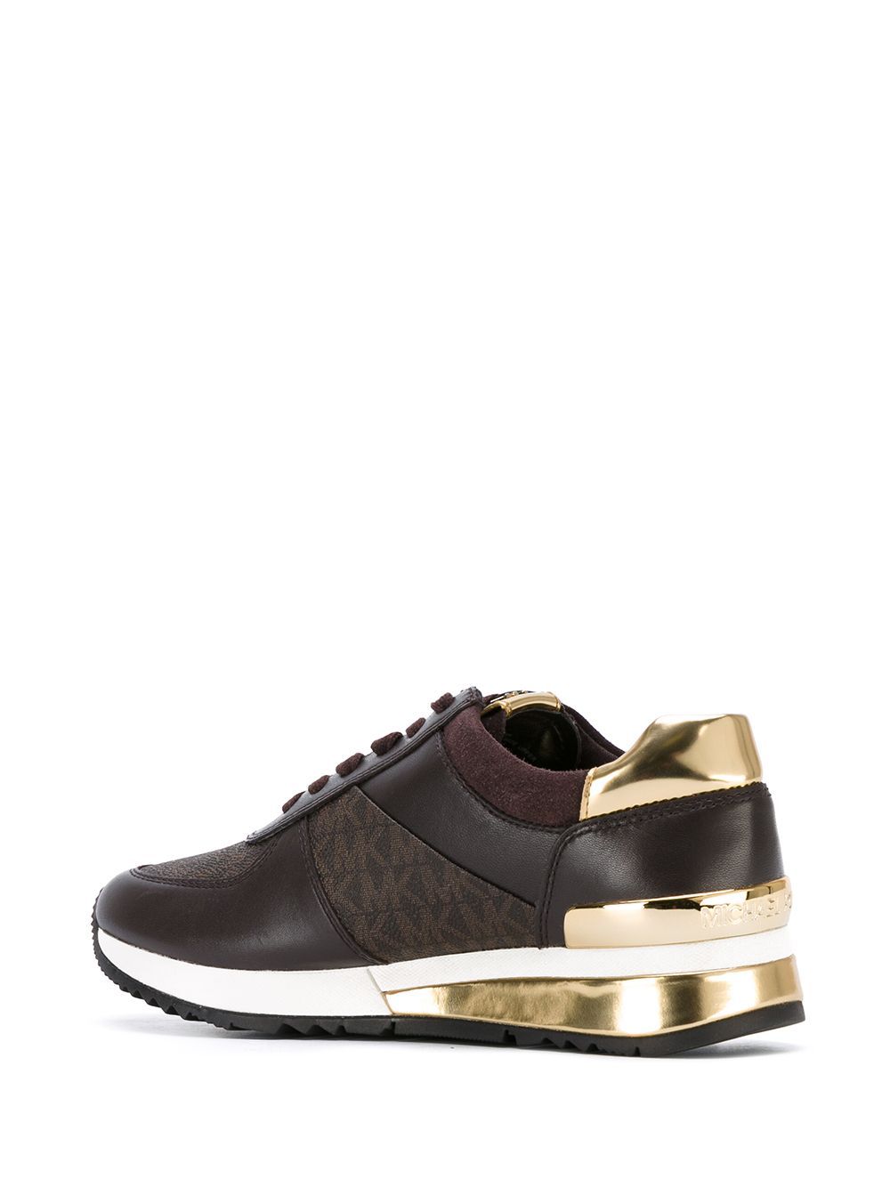 Shop Michael Michael Kors Monogram Sneakers In Black